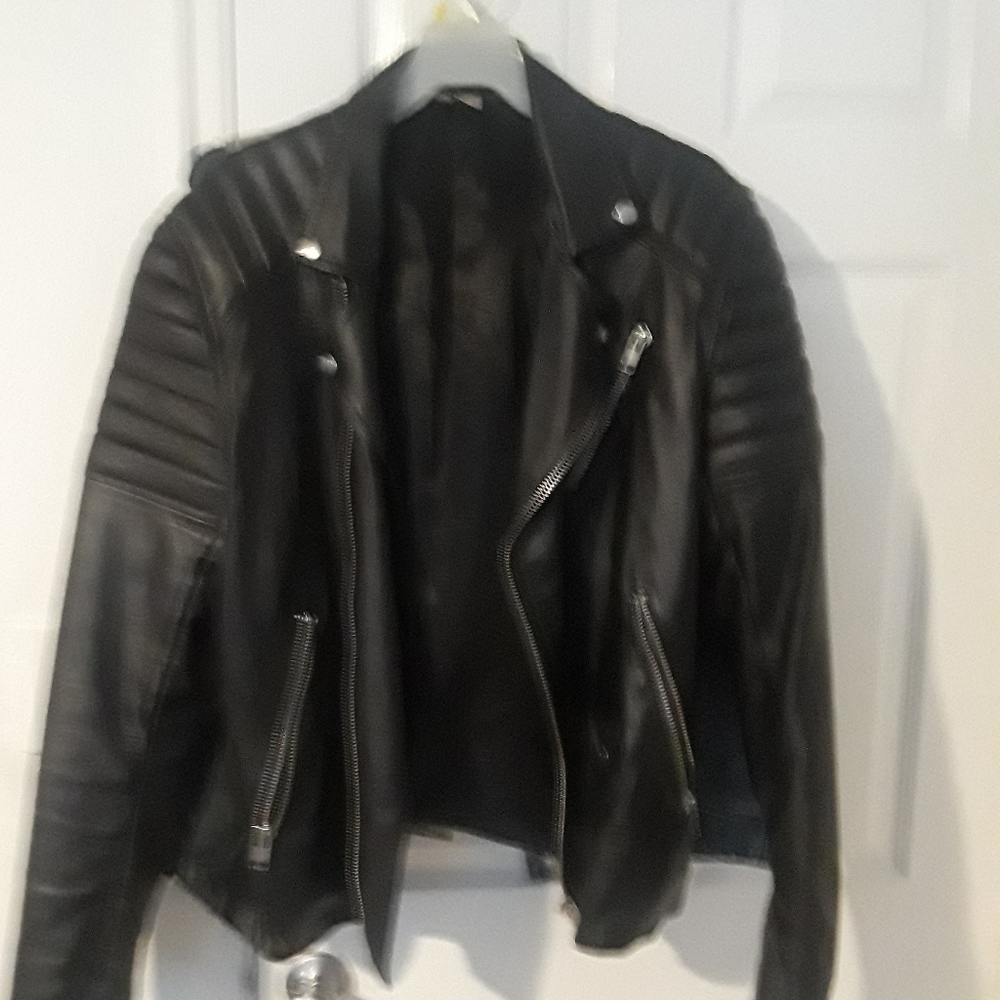 Men's leather biker jacket